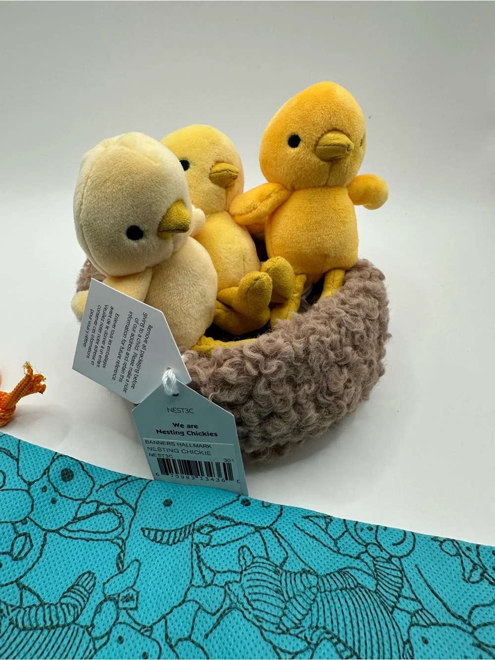 NWT rare retired Jellycat  Yellow Chick Trio with Brown Nest